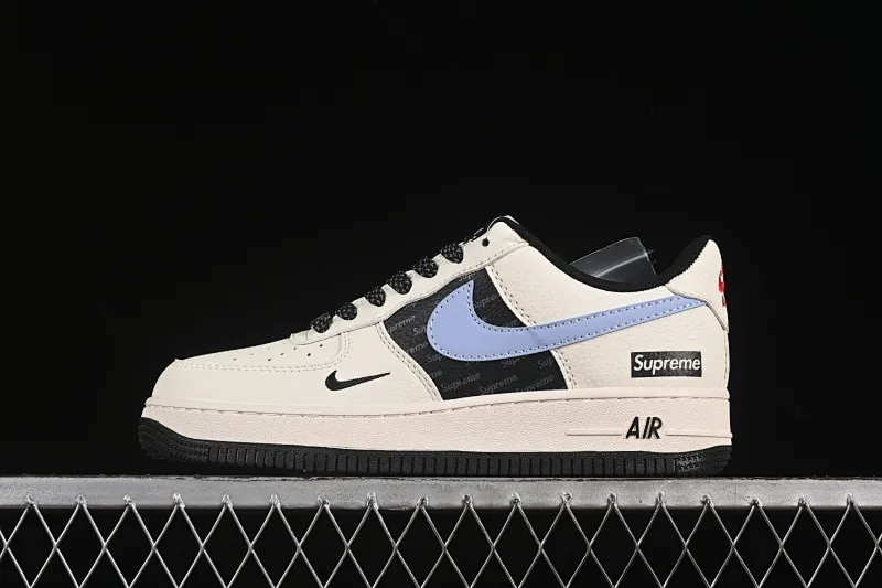All categories Nk Air Force 1 Air Force series Nk Air Force 1 Low Air Force low top Nike Air Force 1'07 Low Supreme co-branded beige blue gray English Air Force 1 low top casual sneakers ZH2598-311